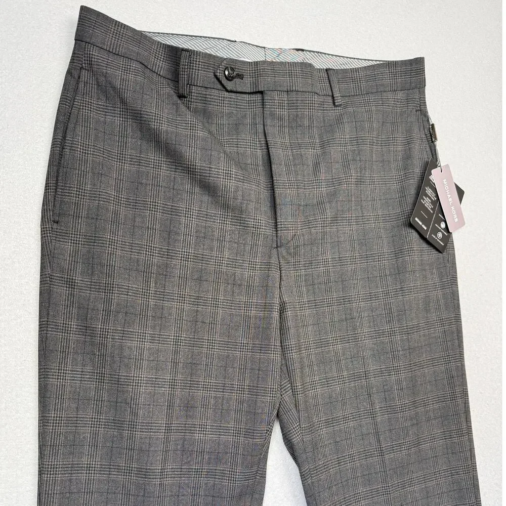Michael Kors Men's Classic Fit Fall Pattern Pants  Gray 34x34 $95